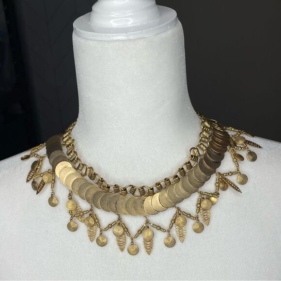 Elizabeth Cole Women's Gold Fringe Collar Necklace in Golden Glow - Picture 4 of 10